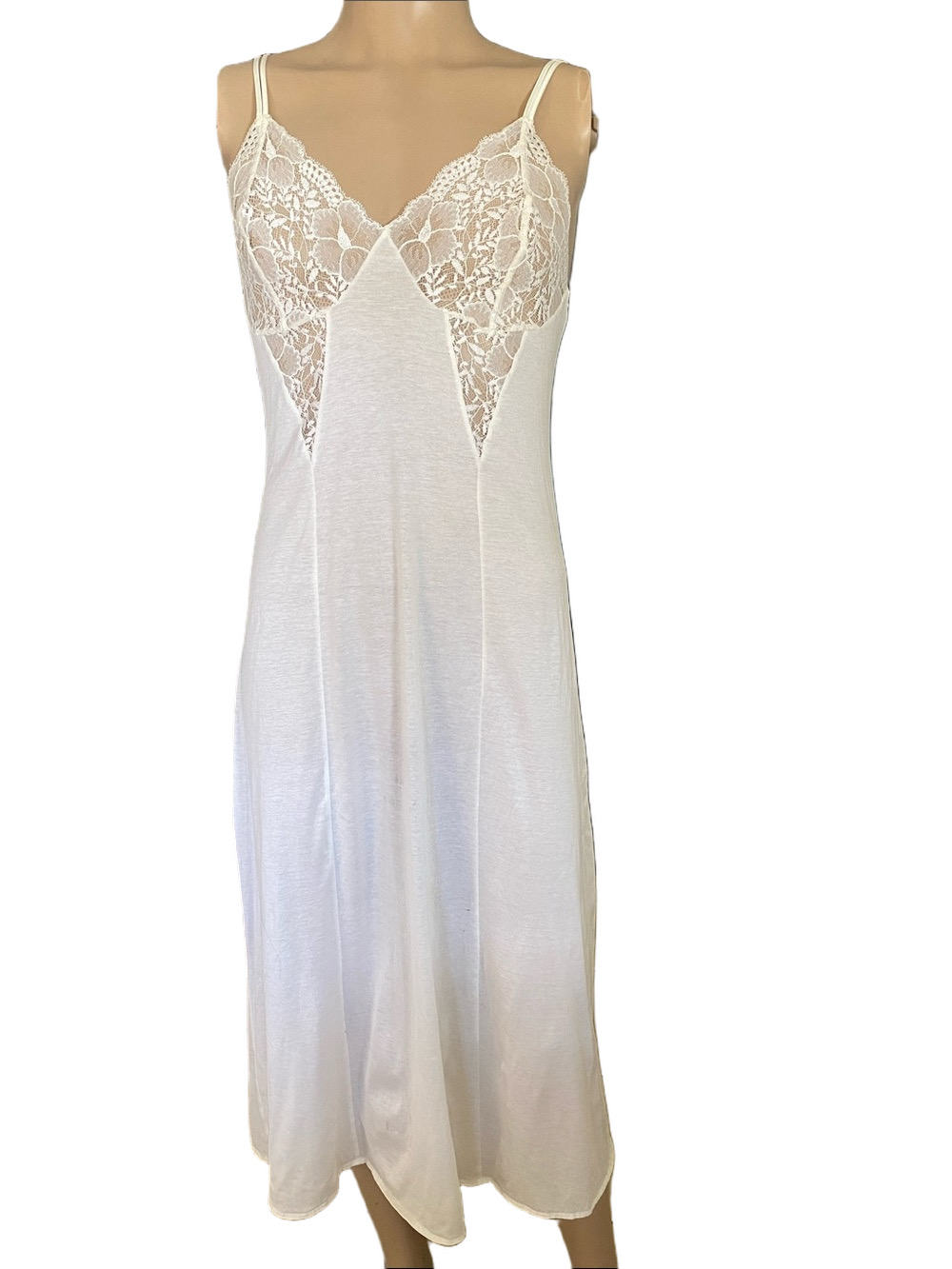 Hanro off White Lace-Front Slip gown